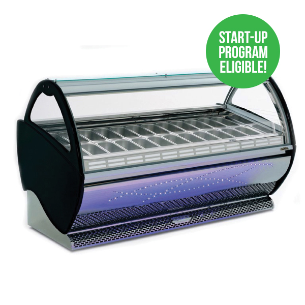 aspen 24 flavor gelato display case equipment