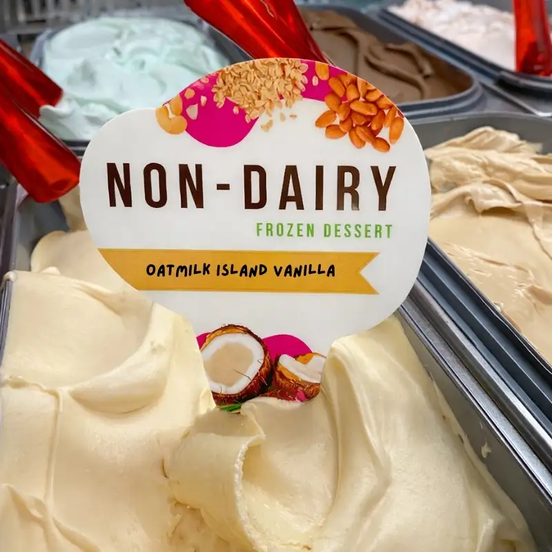 non-dairy frozen dessert flavor tag in product
