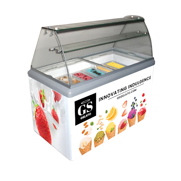 HBG 7 flavor gelato display case