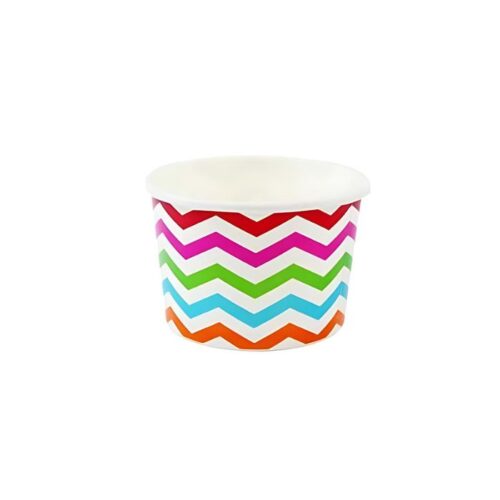 4 oz. rainbow chevron gelato cup