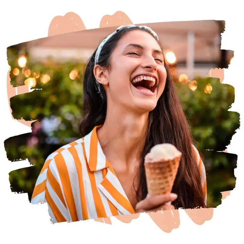 girl eating zero sugar ice cream